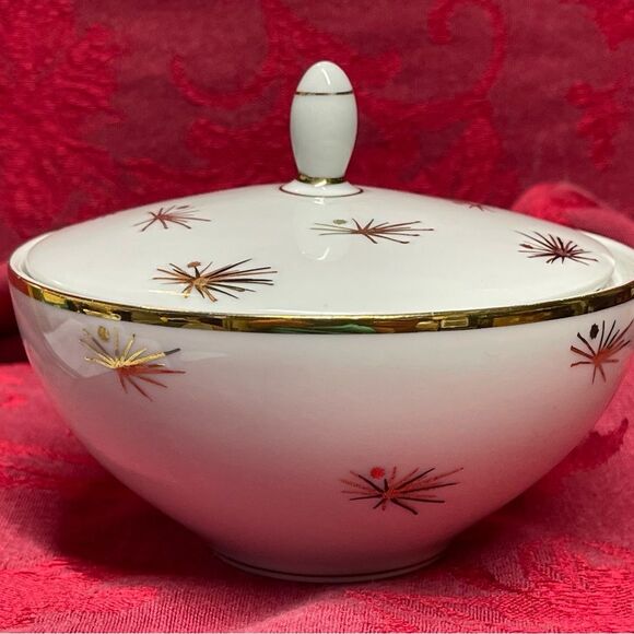 MCM Oscar Schaller & Co. Starburst Creamer and Sugar Bowl with Lid. RARE! - Picture 10 of 11